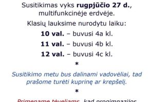 Informacija būsimiems penktokams