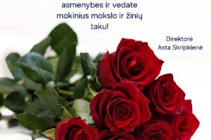 Sveikinimas Tarptautinės mokytojų dienos proga